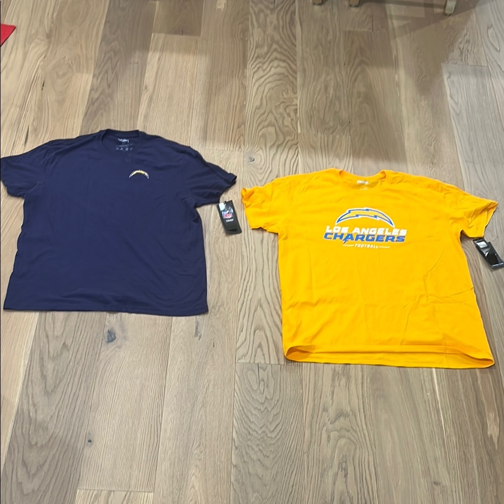 LA Chargers - Two Tshirts LOT size XL nwt :: Navy and Yellow